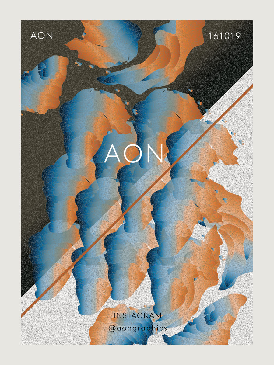 "AON Poster - Rainbow Heads - sepia sparks"